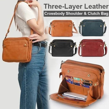 TODAY 49% OFF & Buy 2 Free shipping💐Three Layer Leather Vintage Shoulder Bags