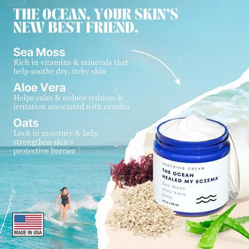 BUY 1 GET 1  All Natural Eczema Soothing Cream | Made with sea moss! Sensitive Skin Dry Skin Hydrating Comfort Moisture | Fragrance Free Skincare